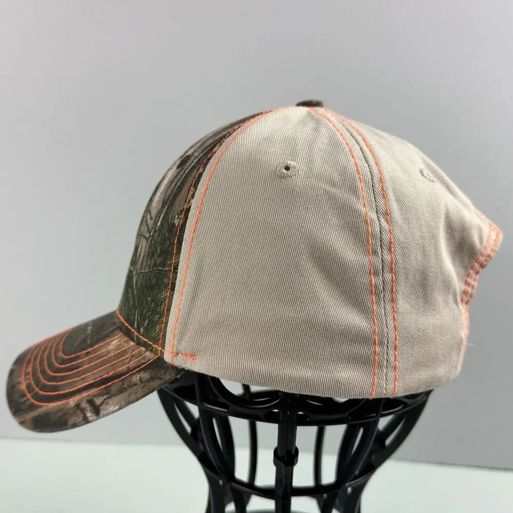 H3 Headwear Baseball Cap Realtree Camouflage Beige Orange SnapBack One Size‎ EUC